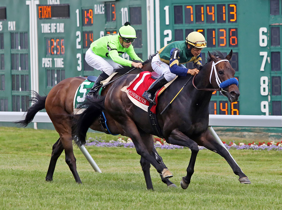The Critical Way wins the 2021 Wolf Hill Stakes at Monmouth Park