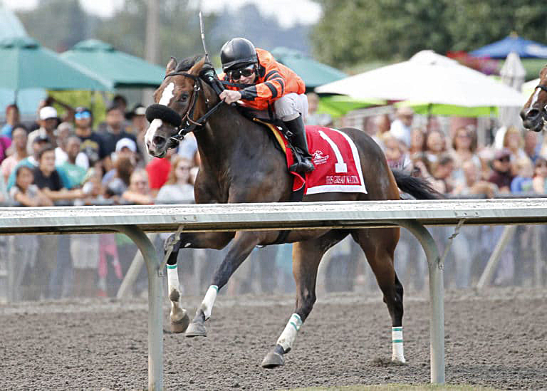 This Great Nation wins the 2018 WTBOA Lads Stakes