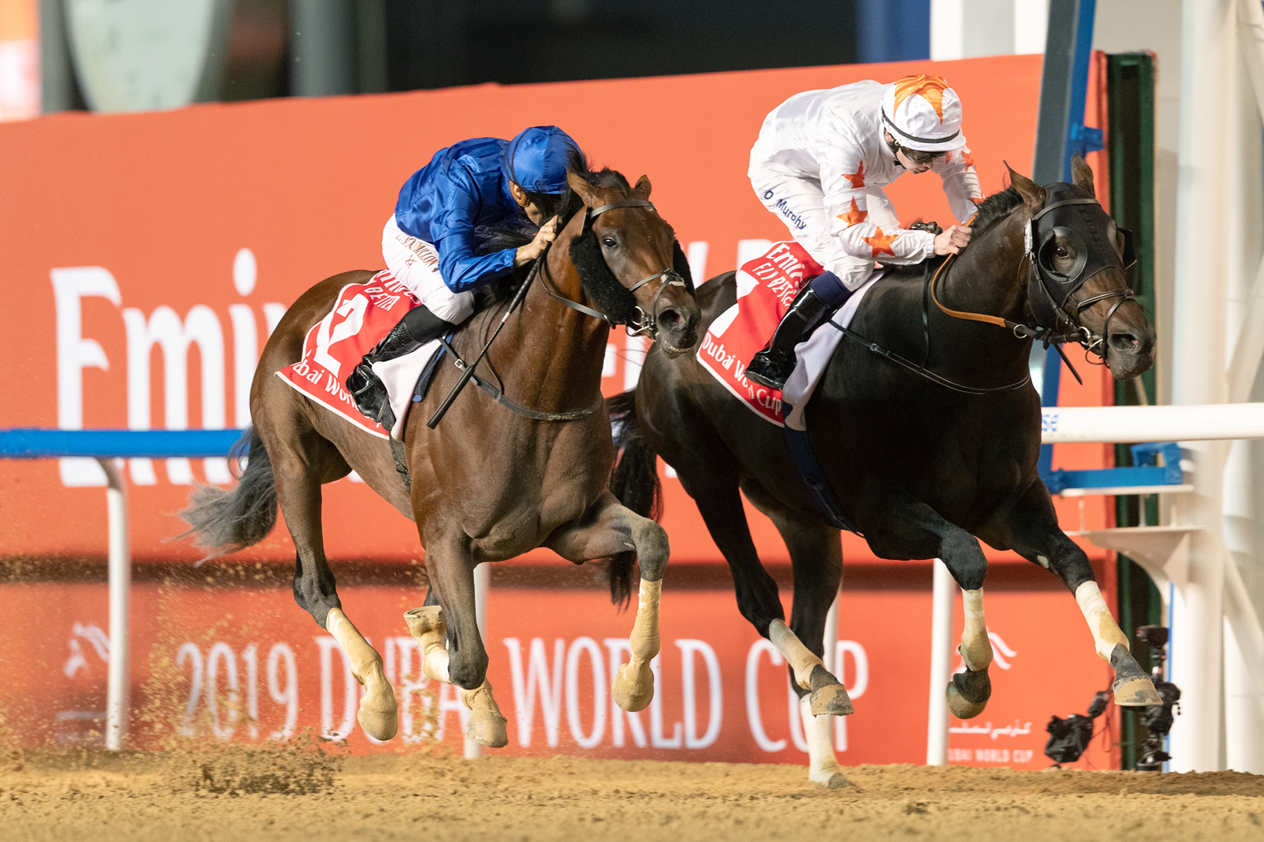 Thunder Snow (left) defeats Gronkowski in the 2019 Dubai World Cup