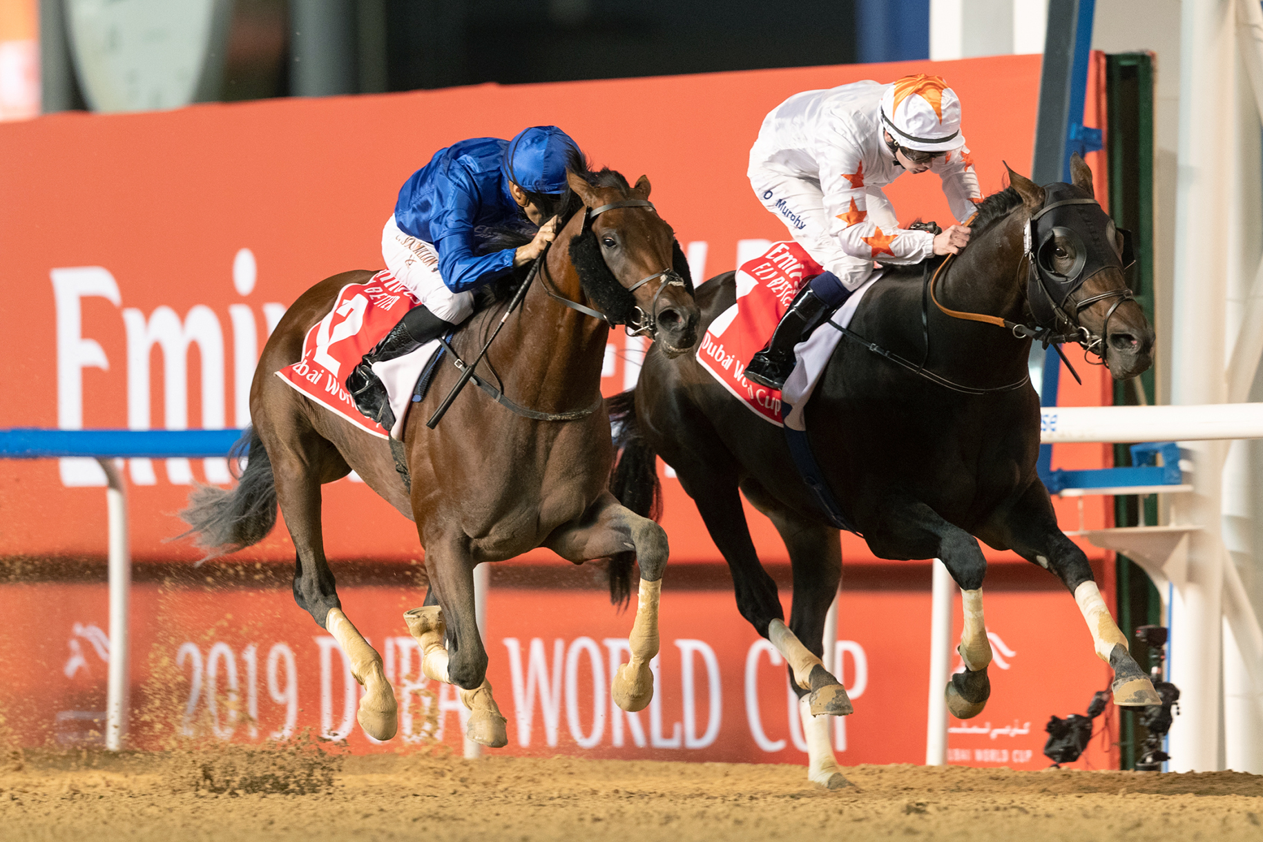 Thunder Snow (left) defeats Gronkowski in the 2019 Dubai World Cup