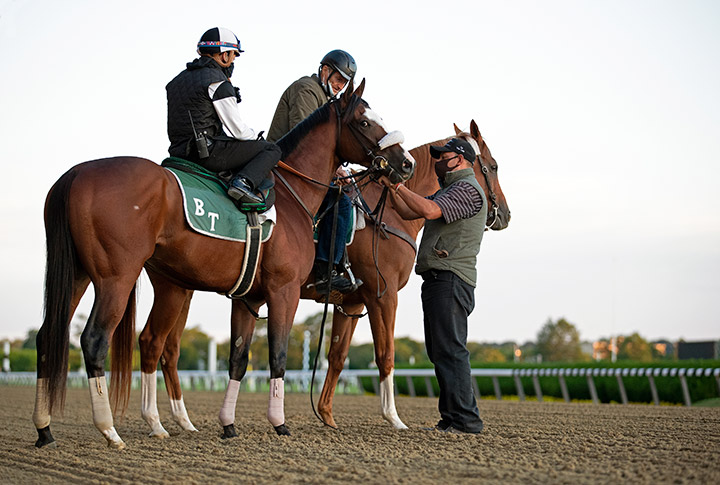 Tiz the Law with Barclay Tagg at Belmont Park on June 14
