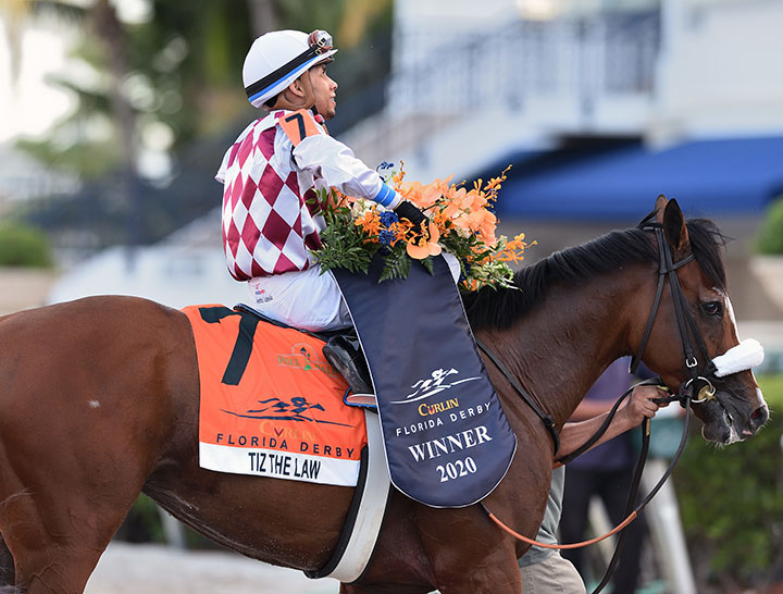 Manny Franco and Tiz the Law at the 2020 Florida Derby at Gulfstream Park