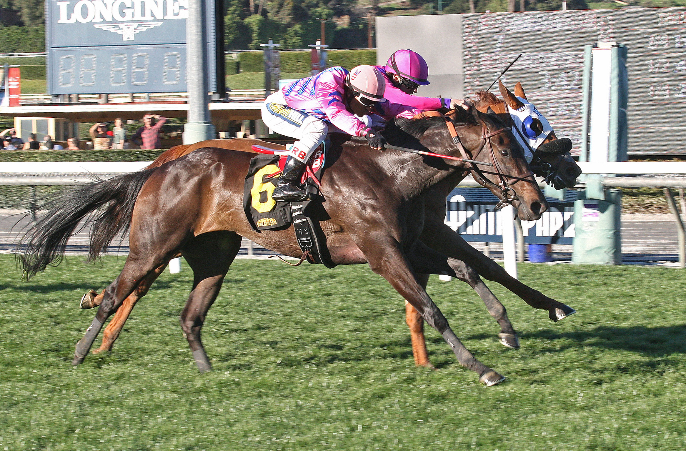 Toinette wins a Jan. 28 maiden race at Santa Anita