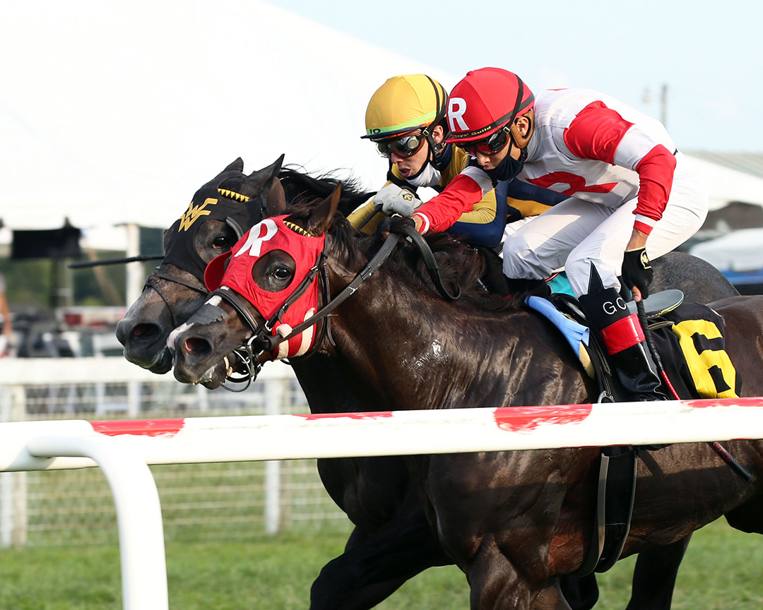 Trade Deal (No. 6) beats After Five in a Sept. 10 maiden race at Kentucky Downs