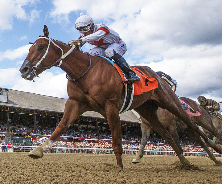 Tumbling Sky wins an Aug. 10 maiden race at Saratoga Race Course