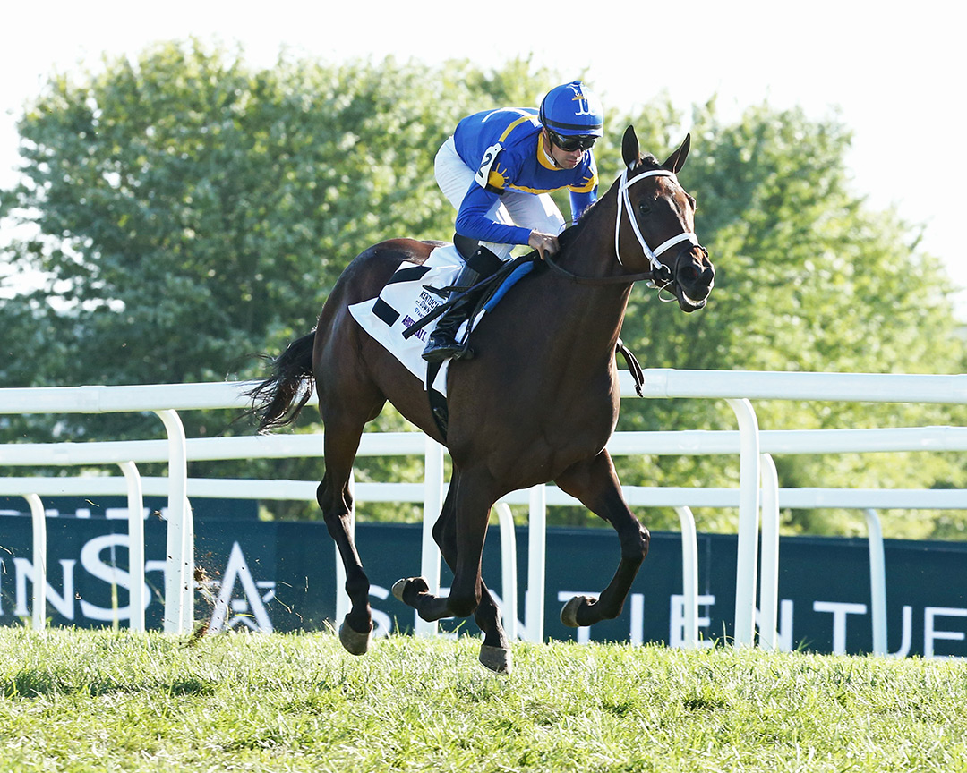 Turnerloose wins the 2021 Kentucky Downs Juvenile Fillies