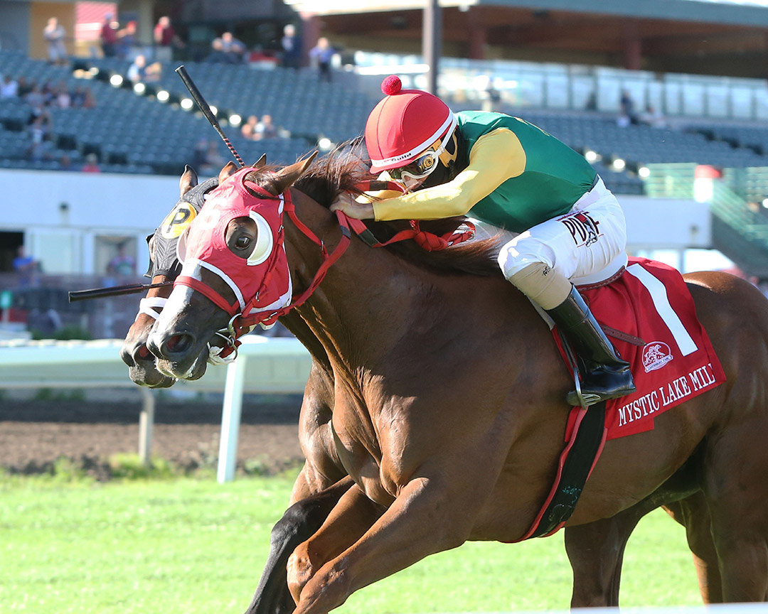 Tut's Revenge wins the Mystic Lake Mile at Canterbury Park