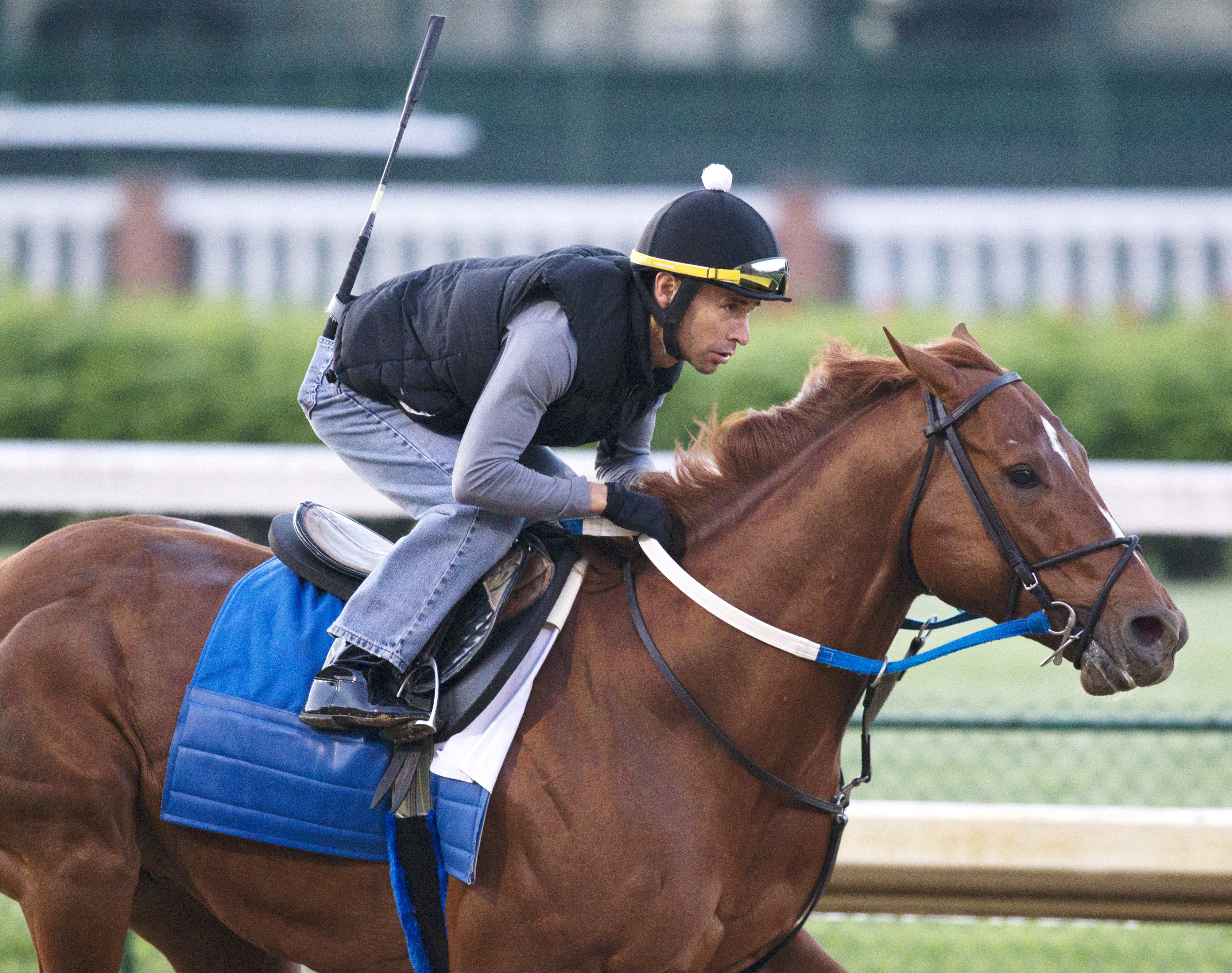 Union Jackson trains at Churchill Downs in April
