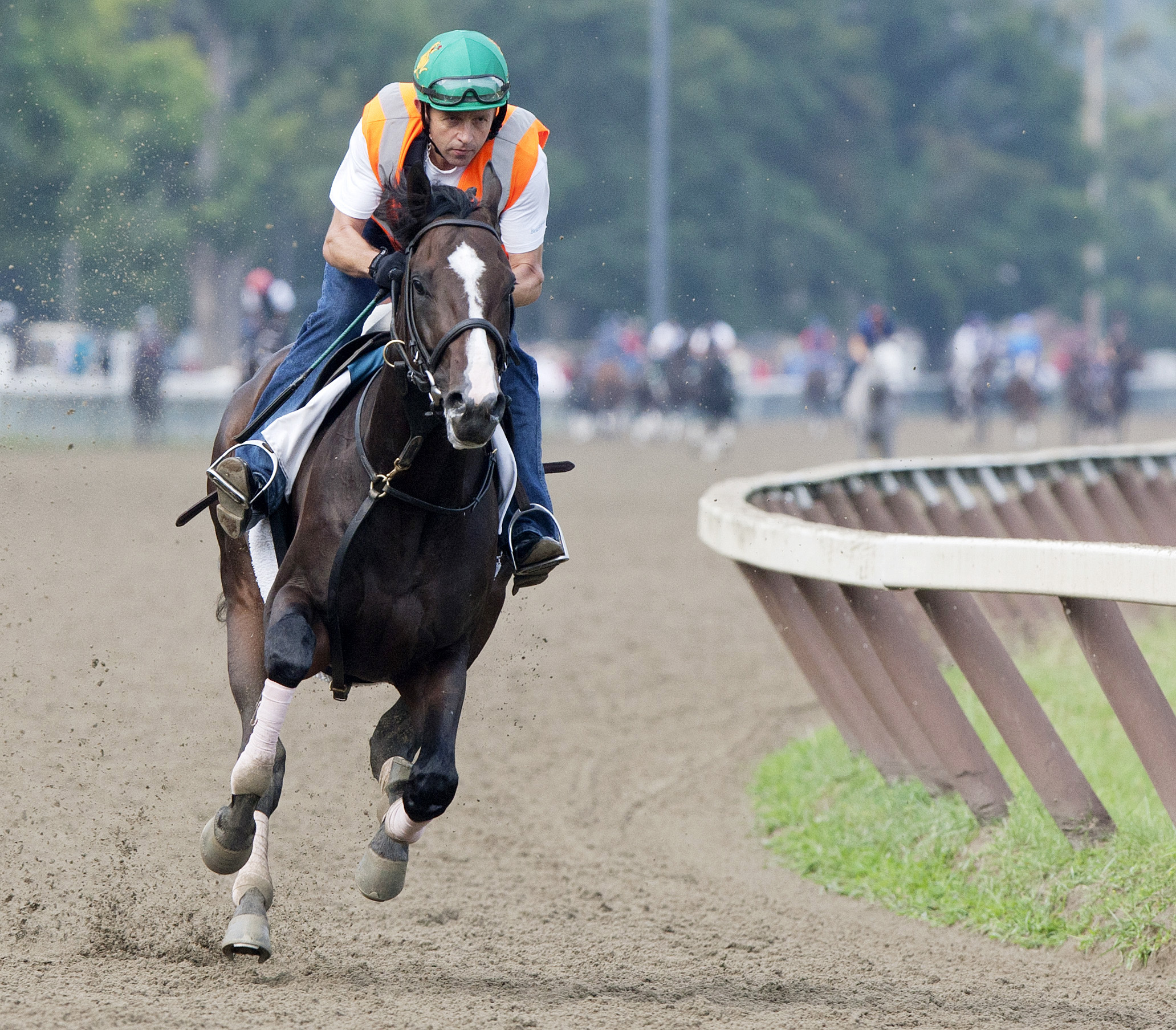 Upstart trains at Saratoga on Aug. 15