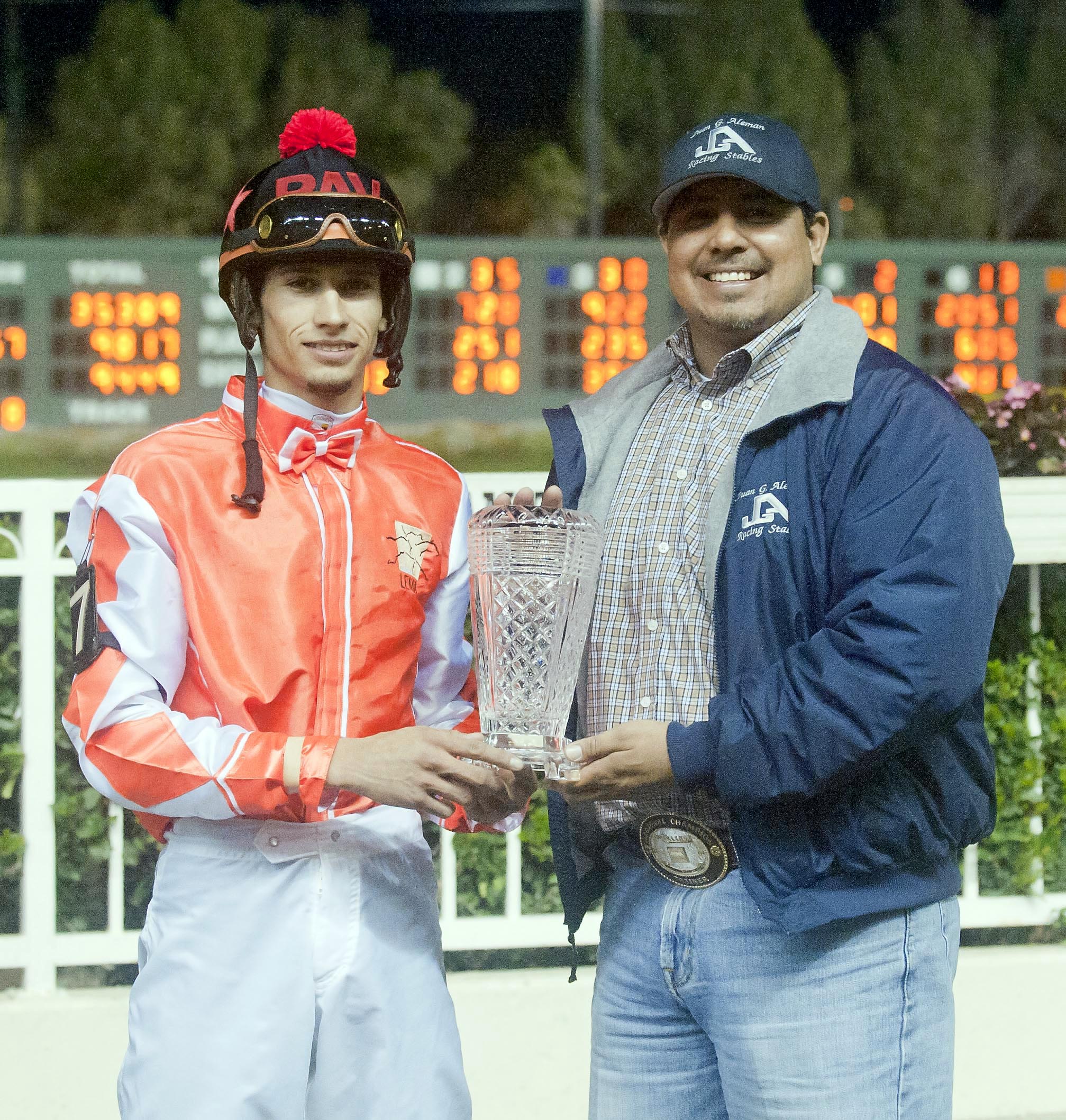 Raul Valenzuela with trainer Juan Aleman