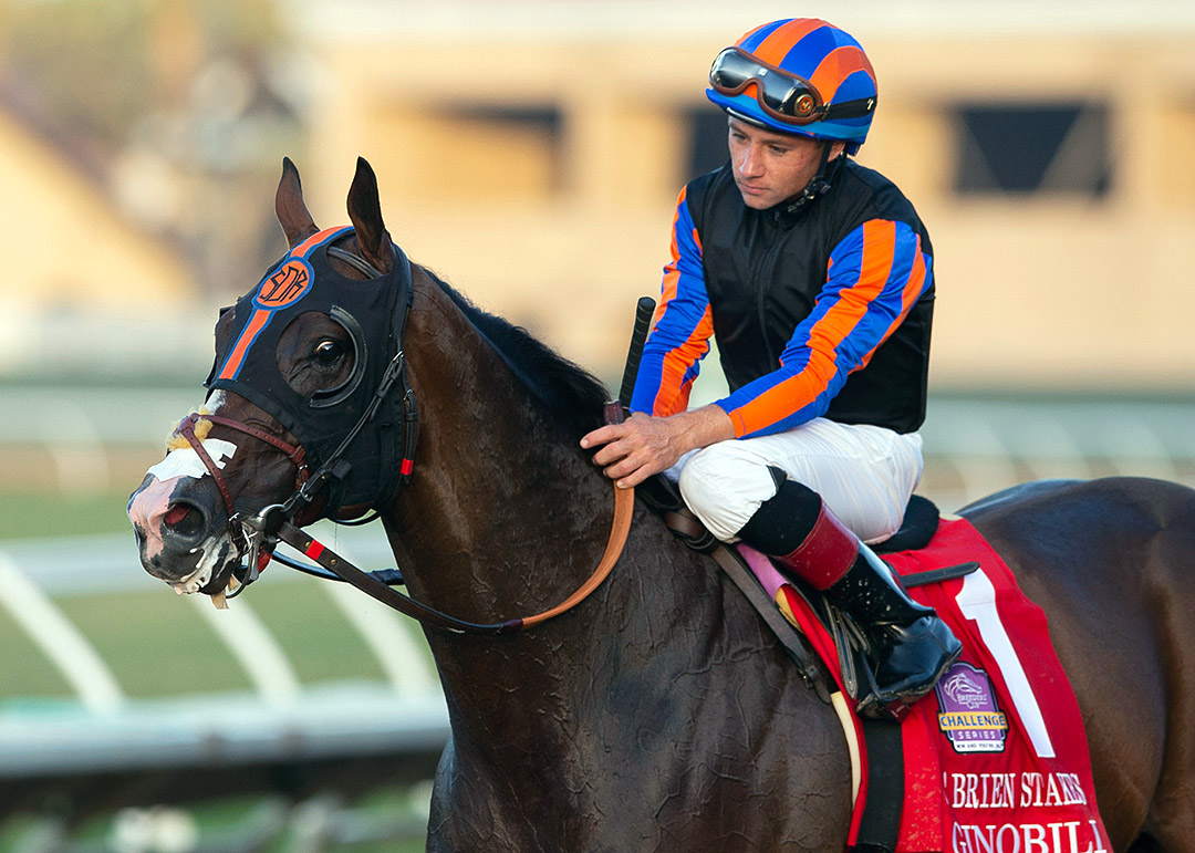 Drayden Van Dyke and Ginobili after winning the Pat O'Brien Stakes at Del Mar