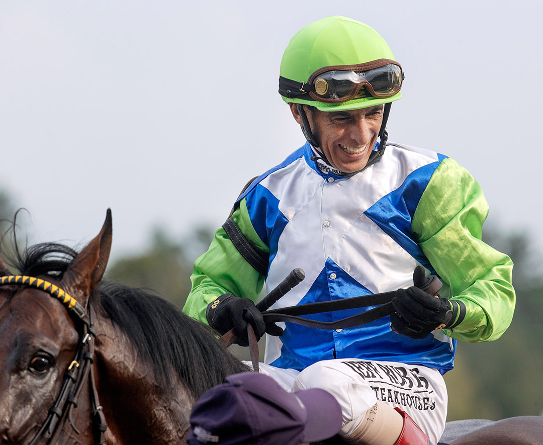 John Velazquez aboard Arrest Me Red in August 2021