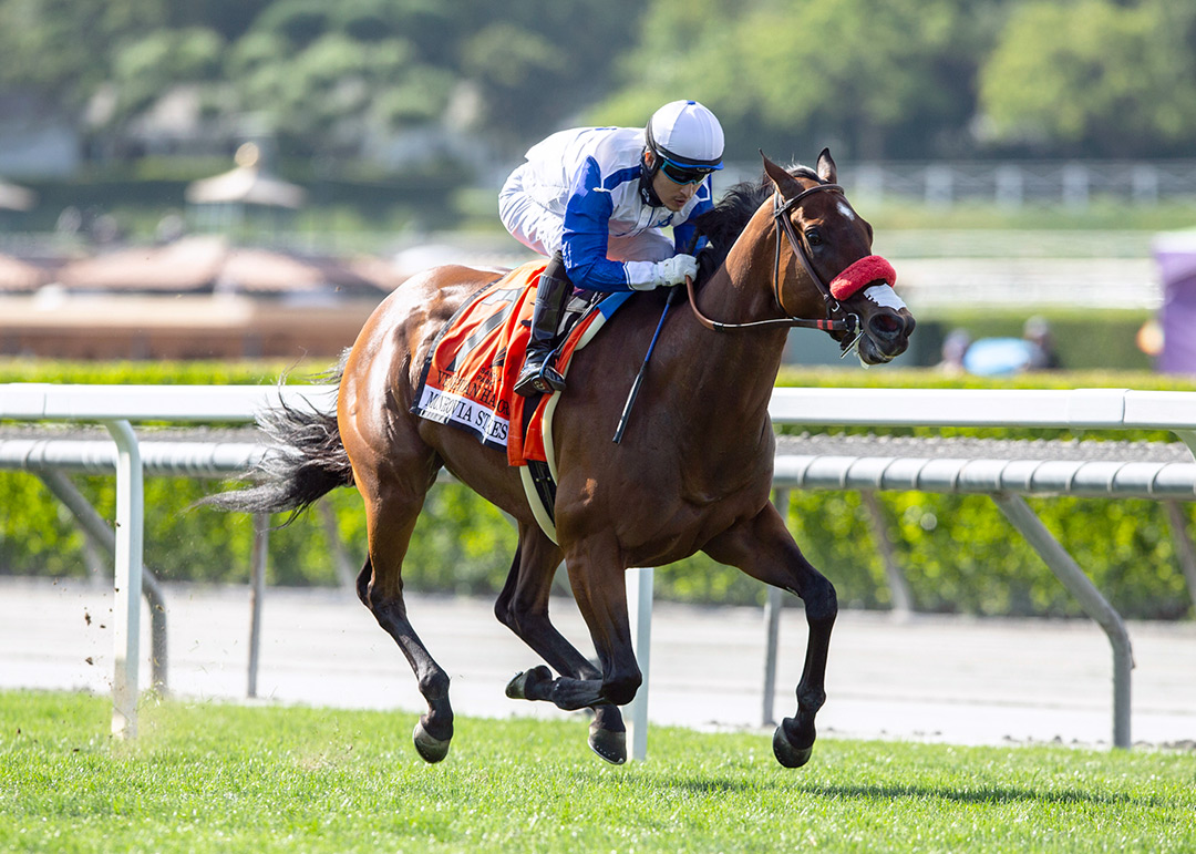Venetian Harbor wins the 2021 Monrovia Stakes at Santa Anita Park