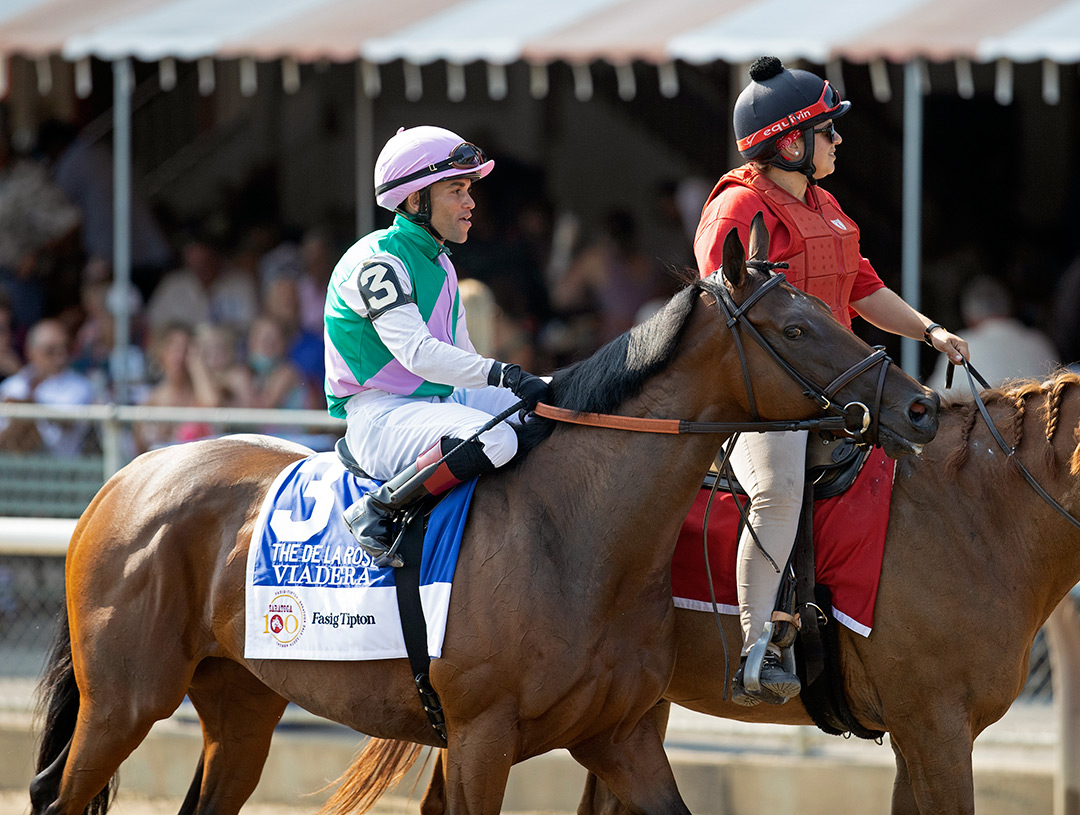 Viadera at the De La Rose Stakes at Saratoga on Aug. 8