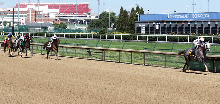 Volatile wins the 2020 Aristedes Stakes at Churchill Downs