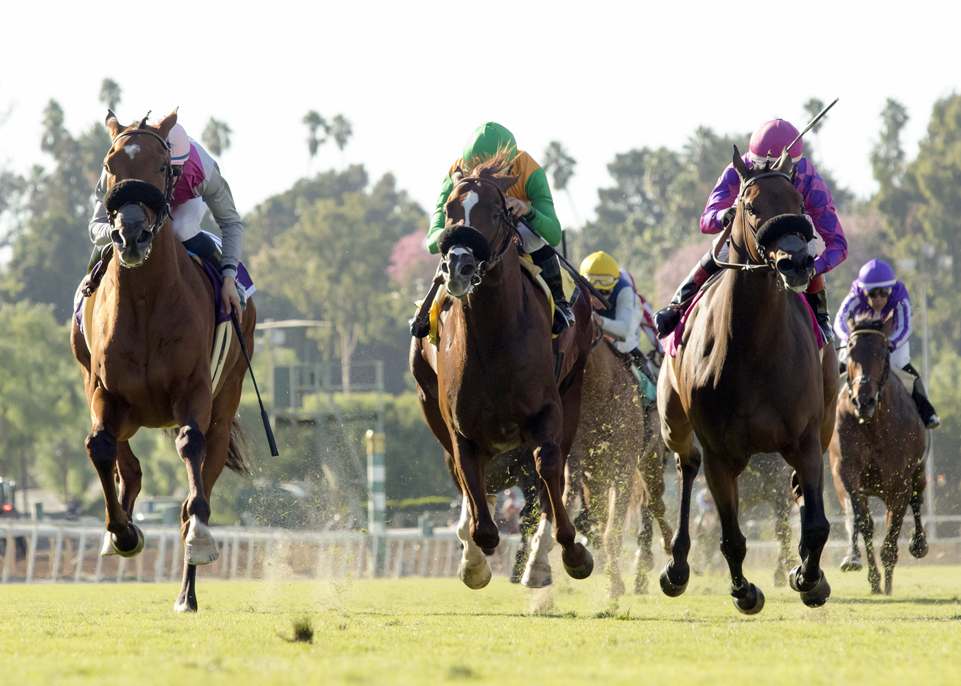 Vyjack wins the City of Hope Mile on the Santa Anita turf