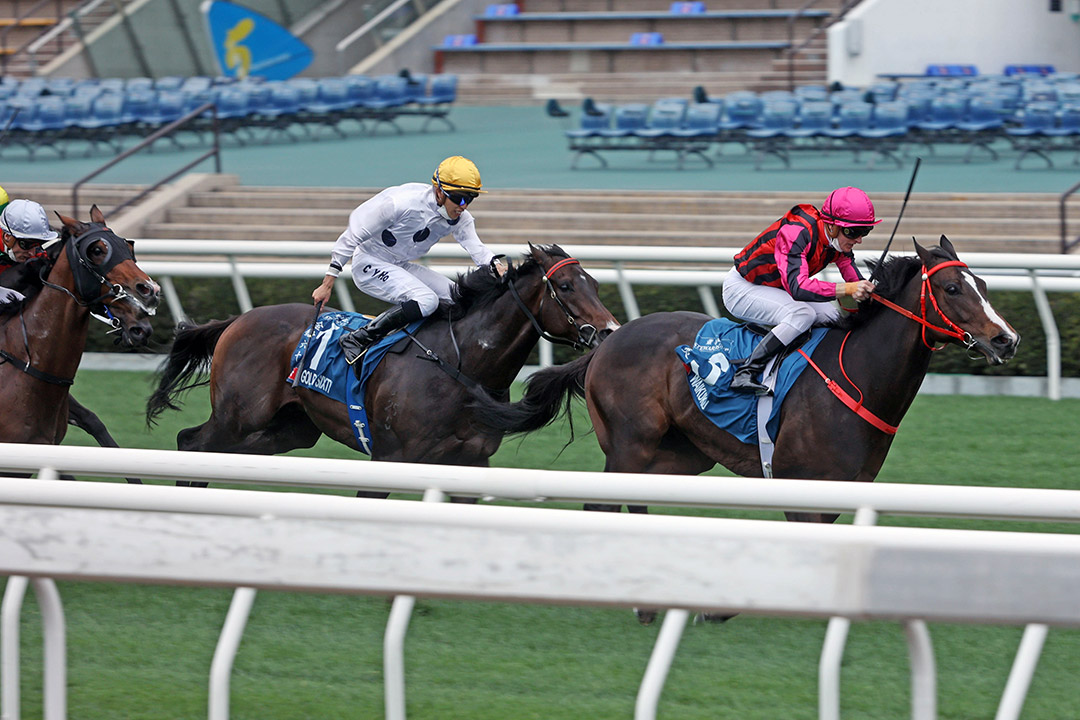 Waikuku wins the 2022 Stewards' Cup at Sha Tin Racecourse
