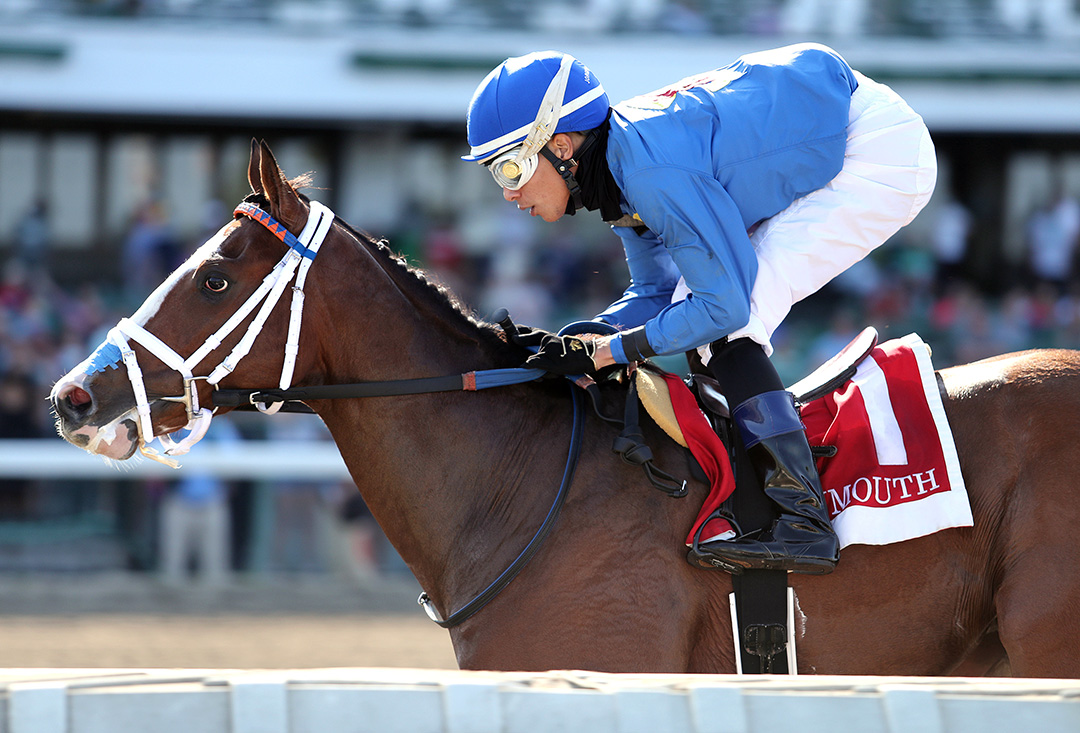 Waist Deep wins the 2020 Sapling Stakes at Monmouth Park