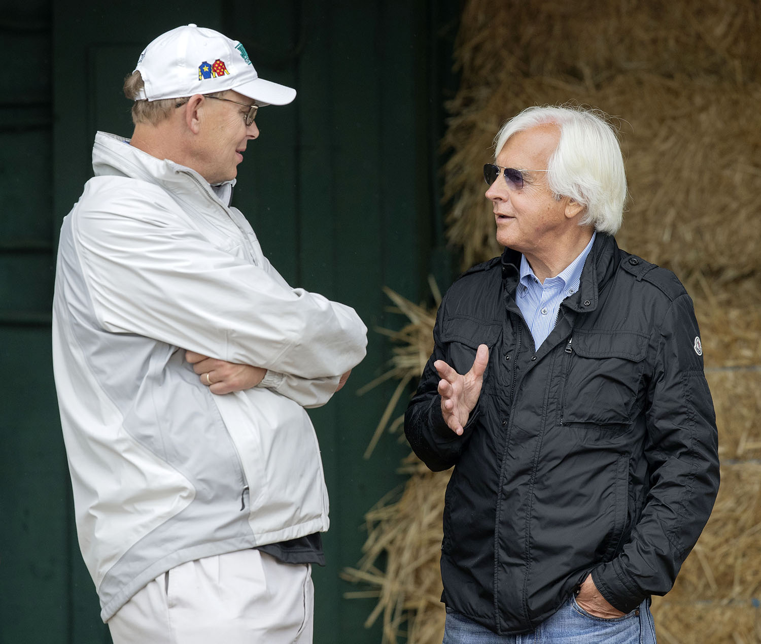 Elliott Walden and trainer Bob Baffert at Pimlico in May 2018
