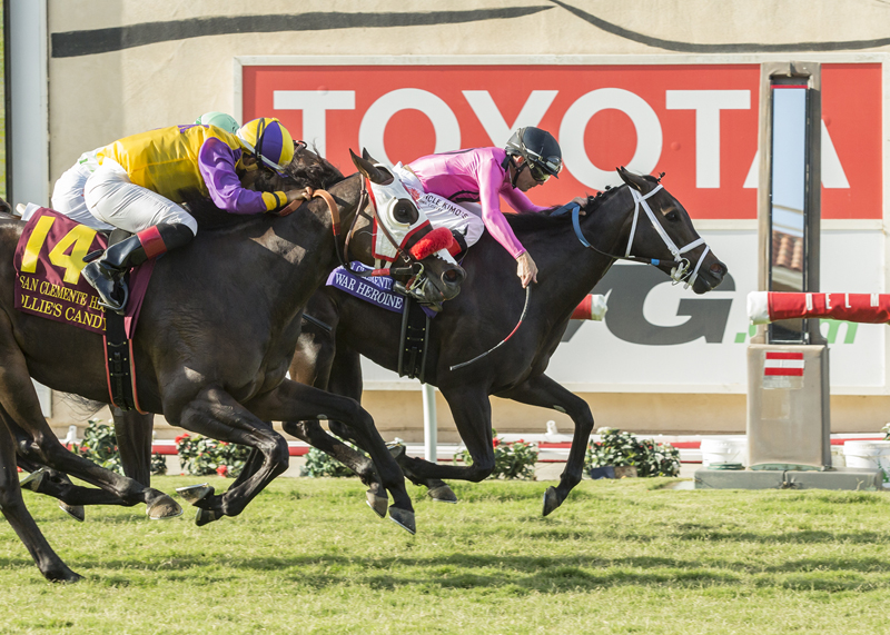 War Heroine wins the 2018 San Clemente Stakes