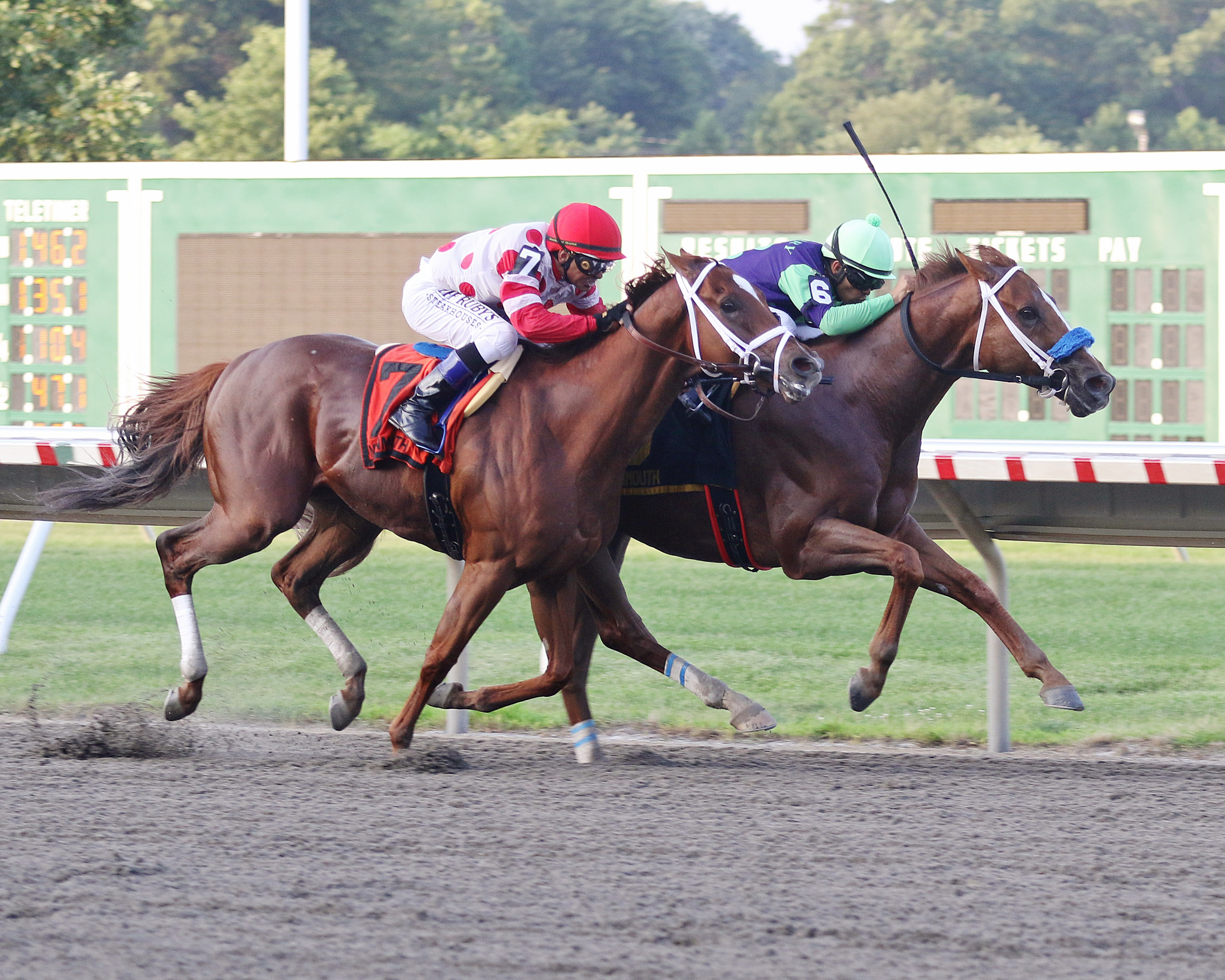 War Story wins the 2019 Monmouth Cup at Monmouth Park