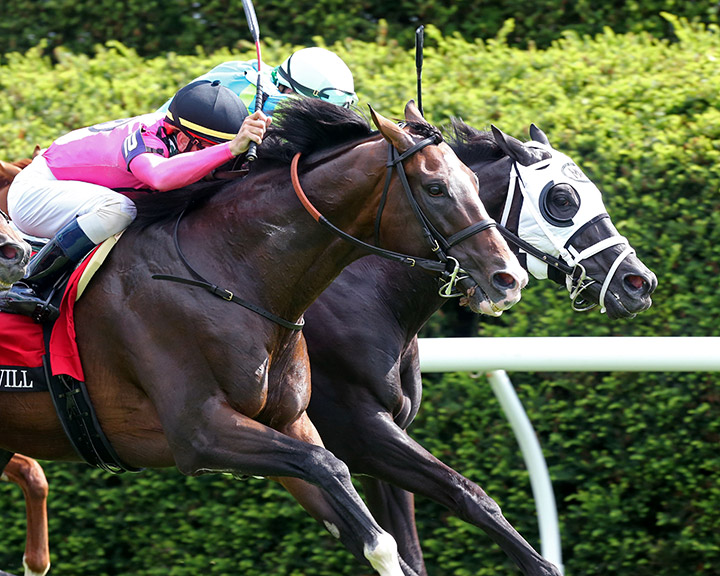 War of Will (left) wins the Maker's Mark Mile at Keeneland