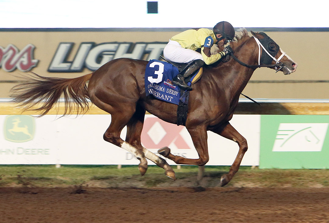 Warrant wins the 2021 Oklahoma Derby at Remington