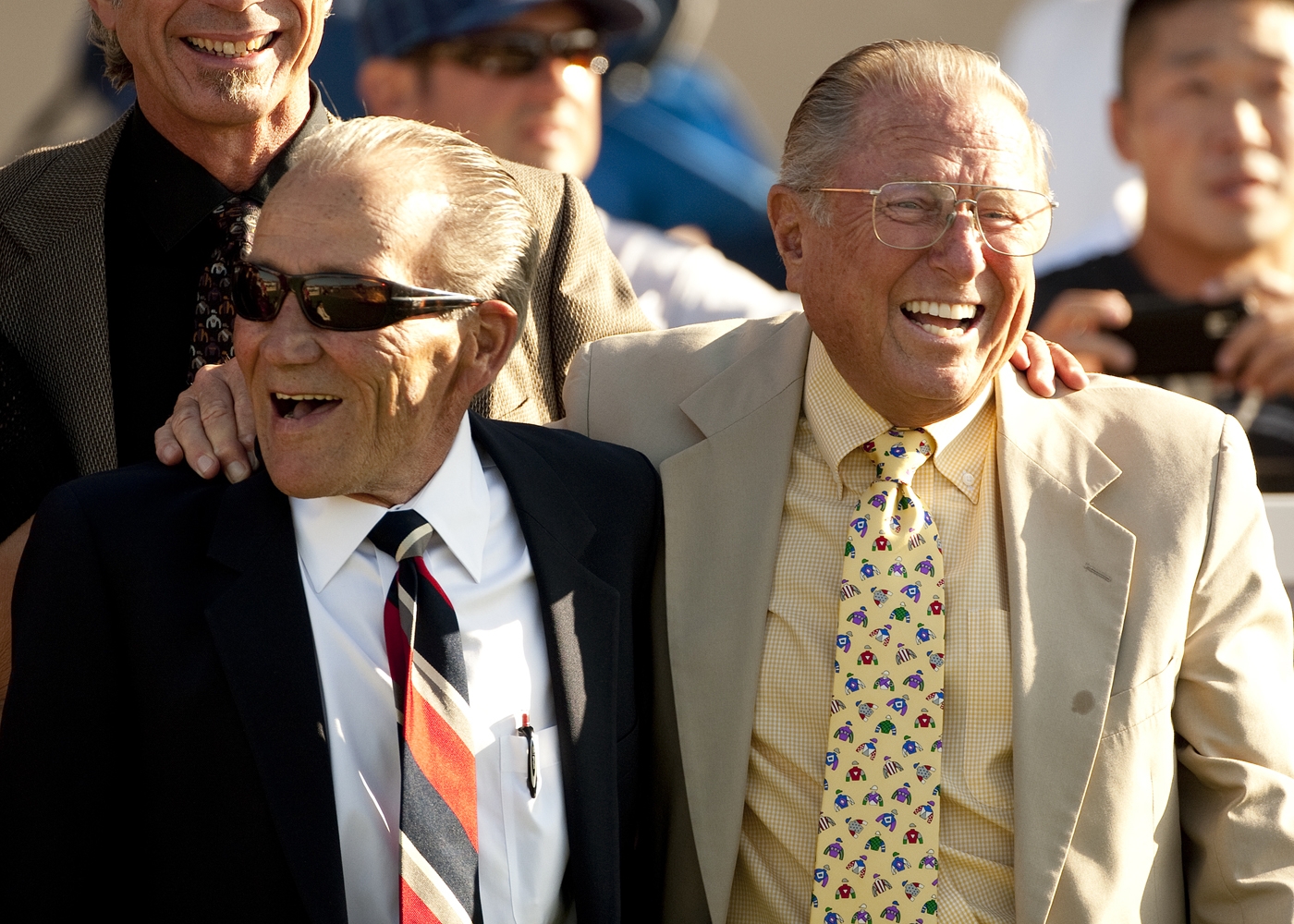 Don Warren (left) with Old English Rancho's Buddy Johnston in 2011