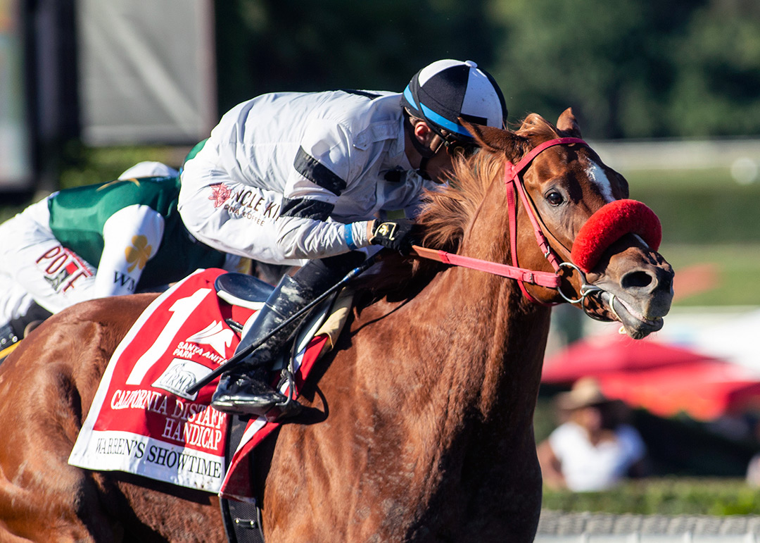 Warren's Showtime wins the 2021 California Distaff Handicap at Santa Anita