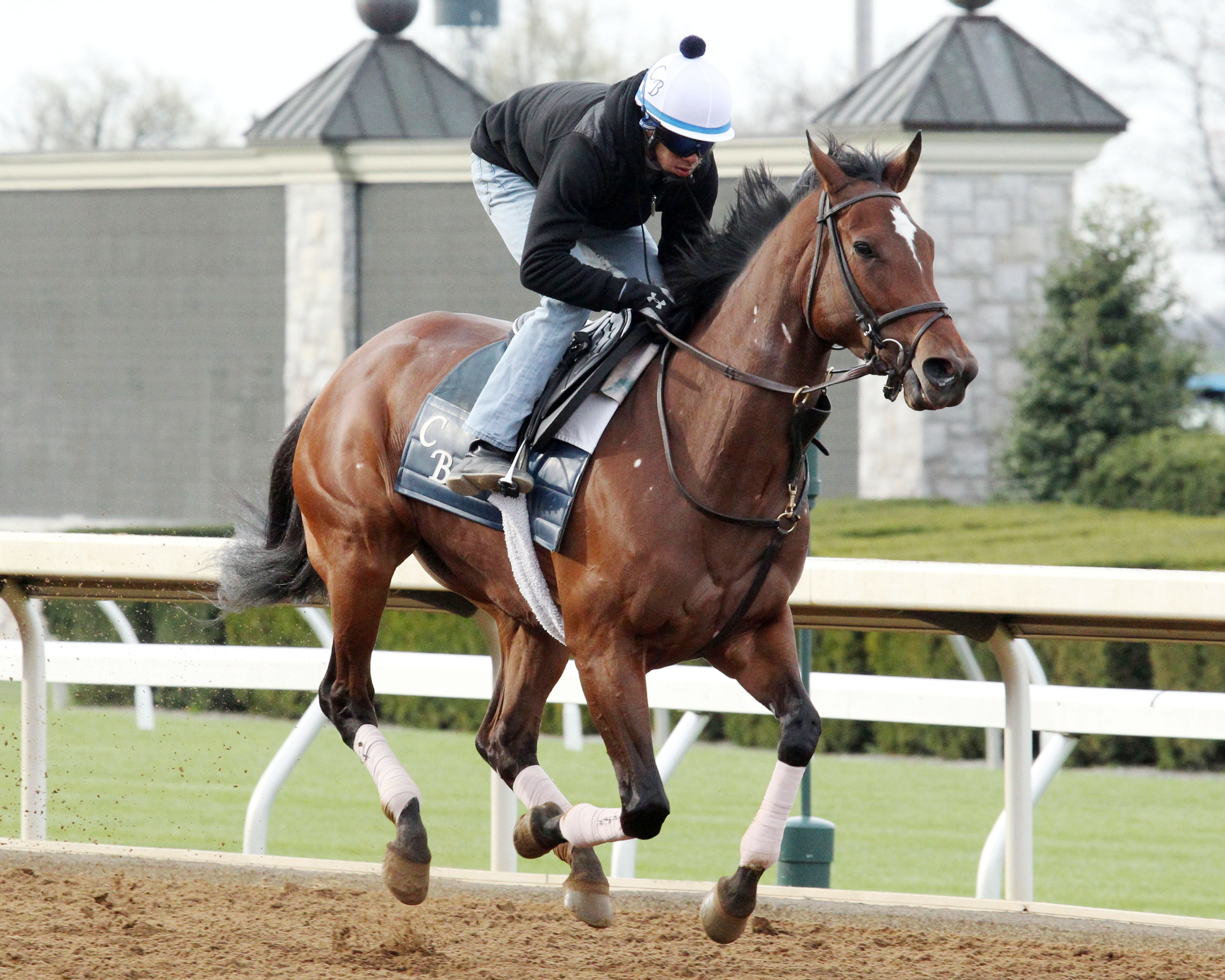 Wavell Avenue trains at Keeneland on April 6