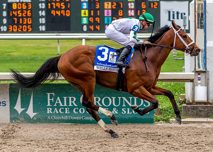 Wells Bayou wins the 2020 Louisiana Derby at Fair Grounds