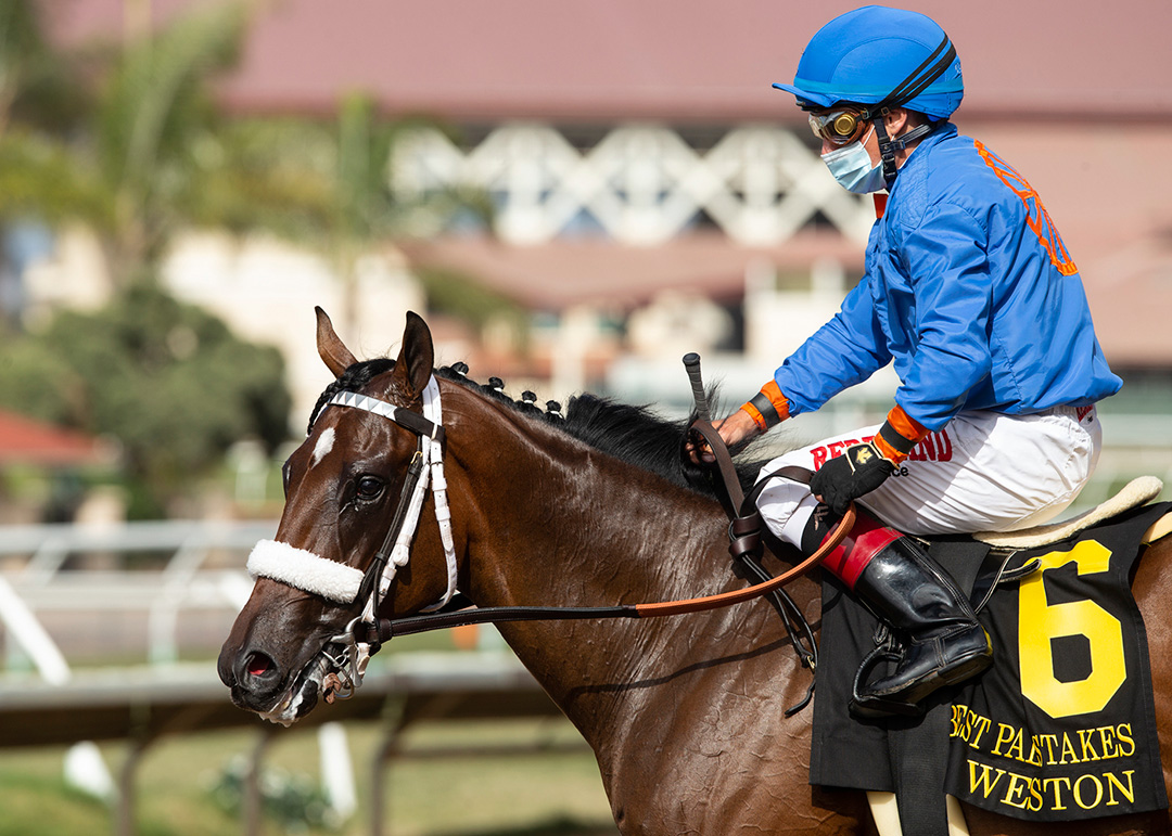 Weston after winning the Best Pal Stakes at Del Mar