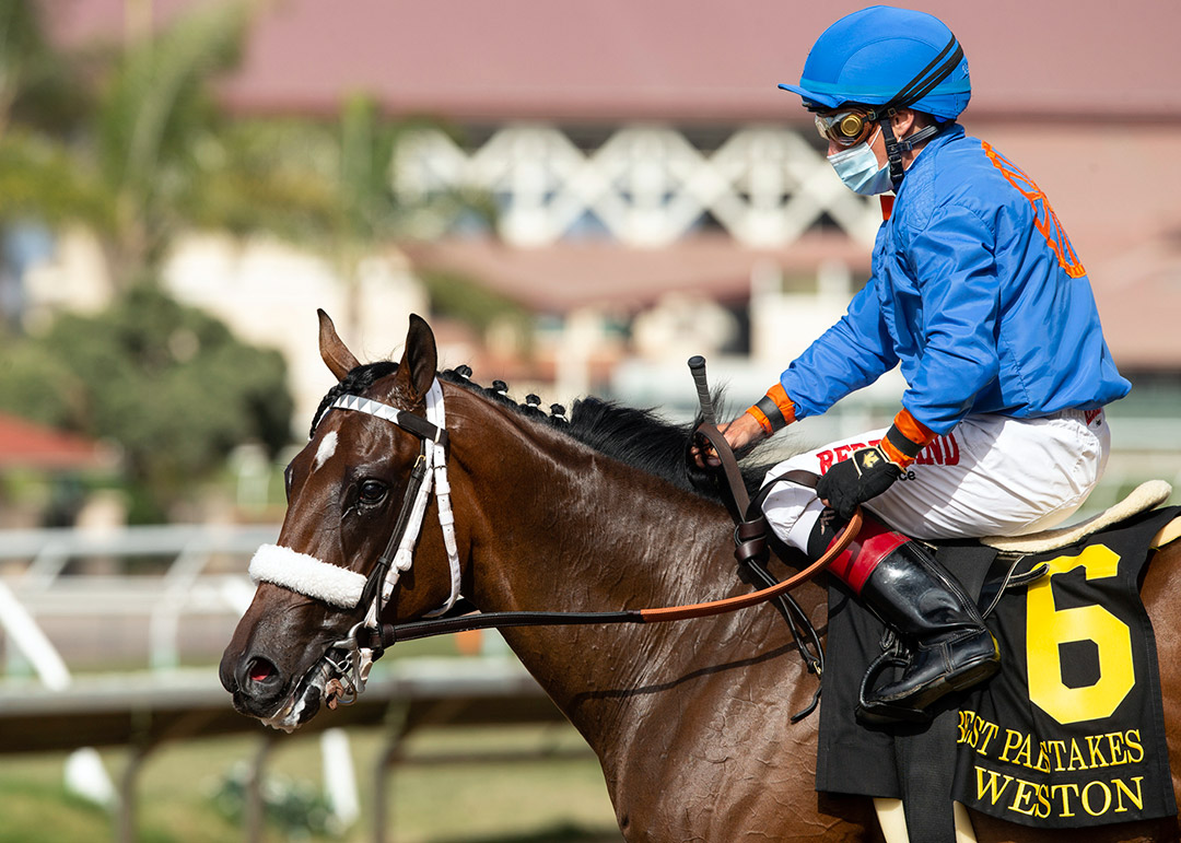 Weston after winning the Best Pal Stakes at Del Mar
