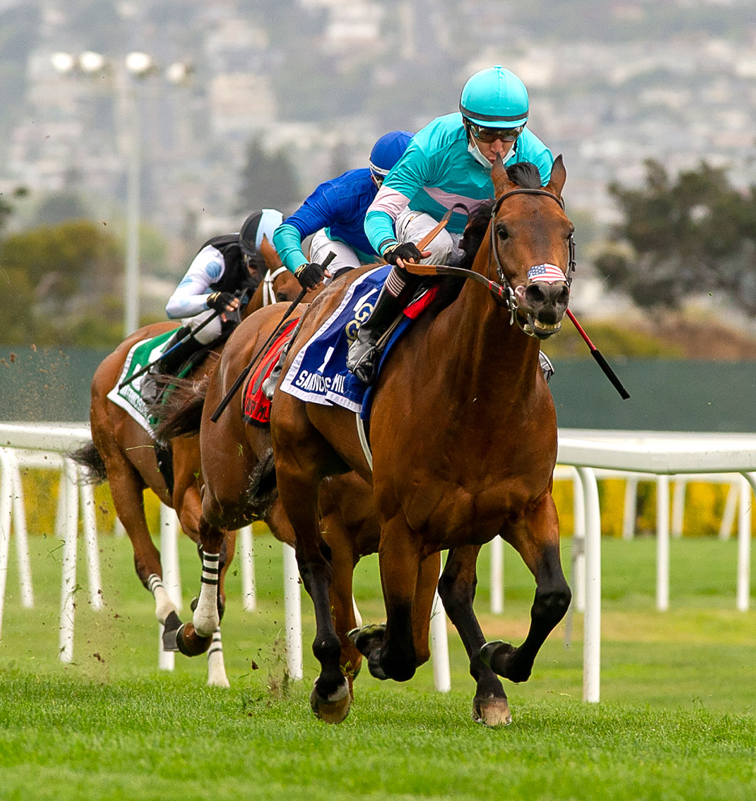 Whisper Not wins the 2021 San Francisco Mile at Golden Gate Fields