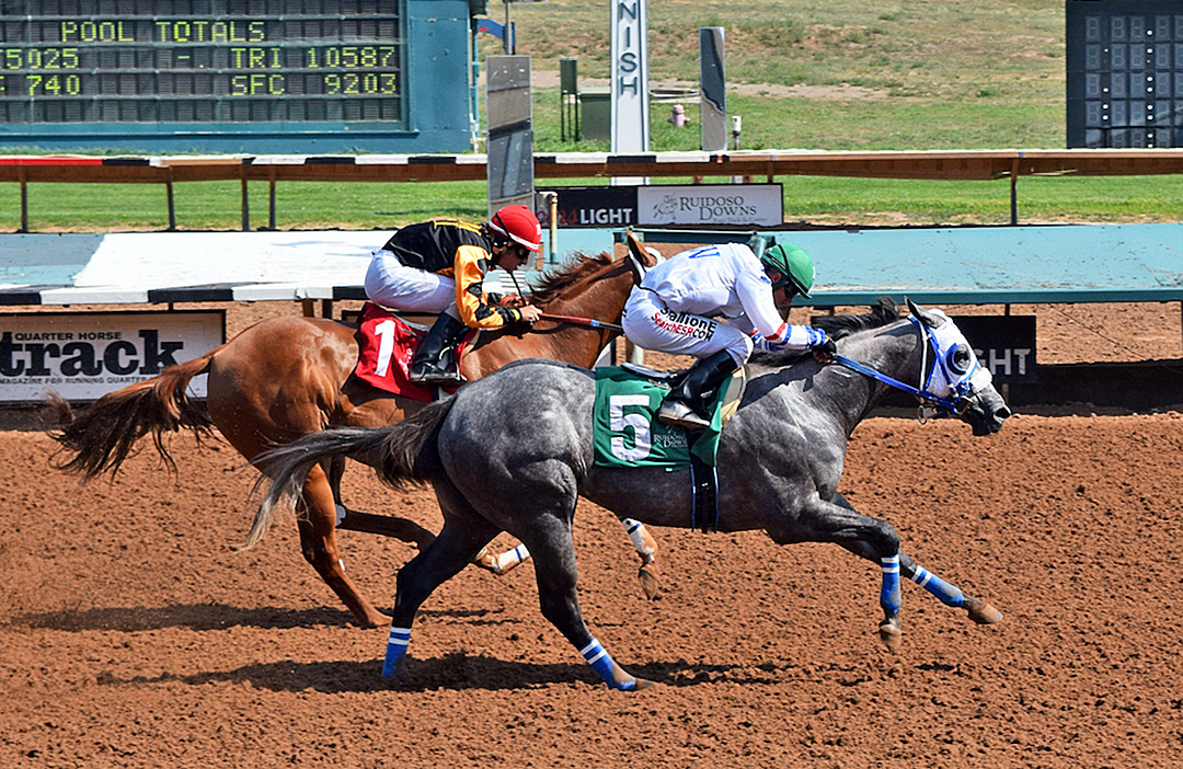Whistle Stop Cafe wins an All American Futurity trial at Ruidoso Downs