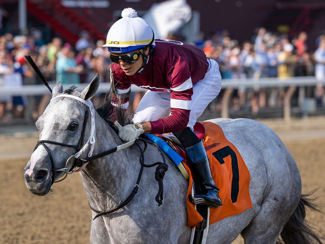 Wicked Halo wins the 2021 Adirondack Stakes at Saratoga Race Course