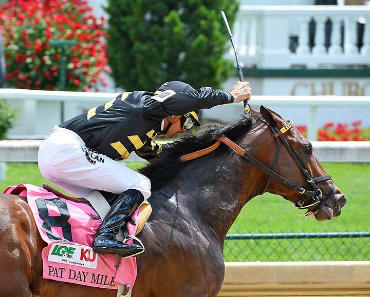 Wild Shot wins the 2017 Pat Day Mile