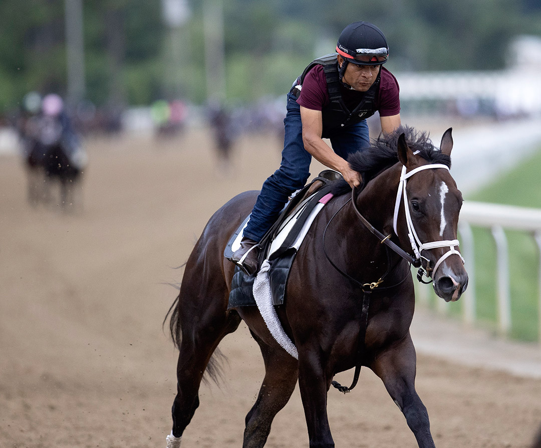 Wit trains at Saratoga Race Course on July 14