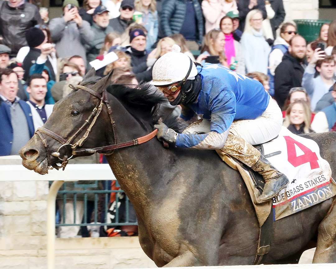 Zandon wins the 2022 Blue Grass Stakes at Keeneland