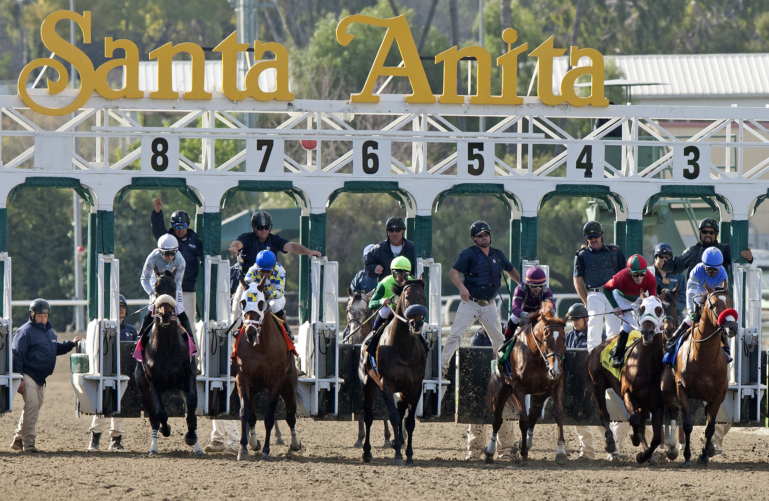 Santa Anita Park starting gate cropped