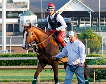 California Chrome jogs marquee