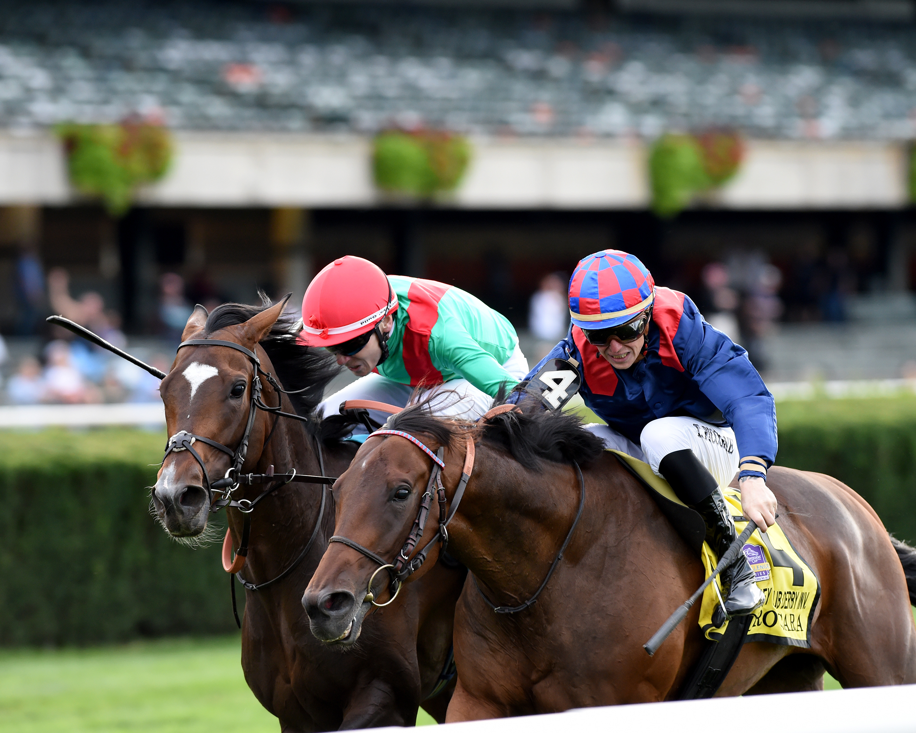 Spanish Mission (left) defeats Pedro Cara in the 2019 Jockey Club Derby