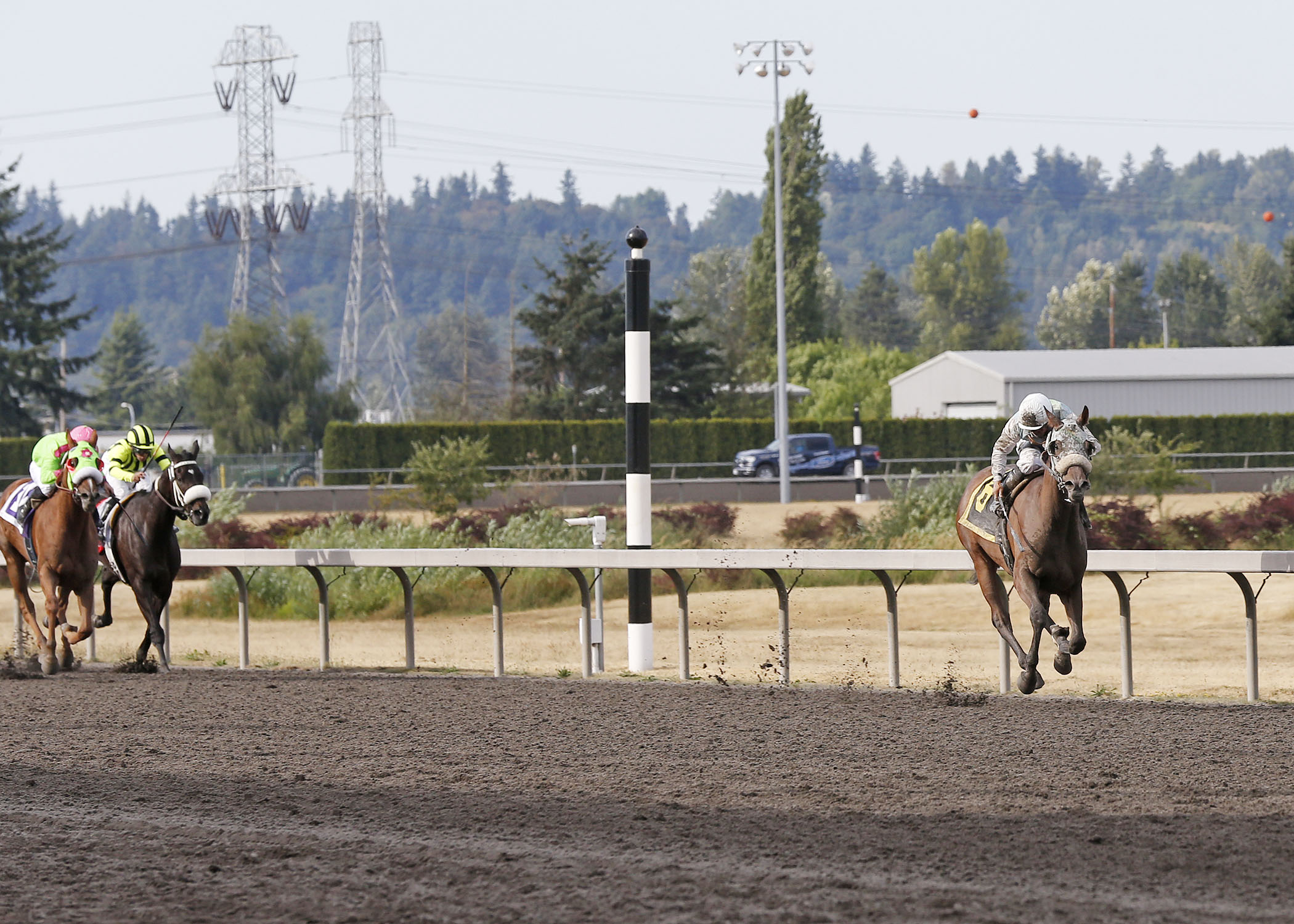 Stryker Phd wins the Mt. Rainier Handicap on July 19 at Emerald Downs.