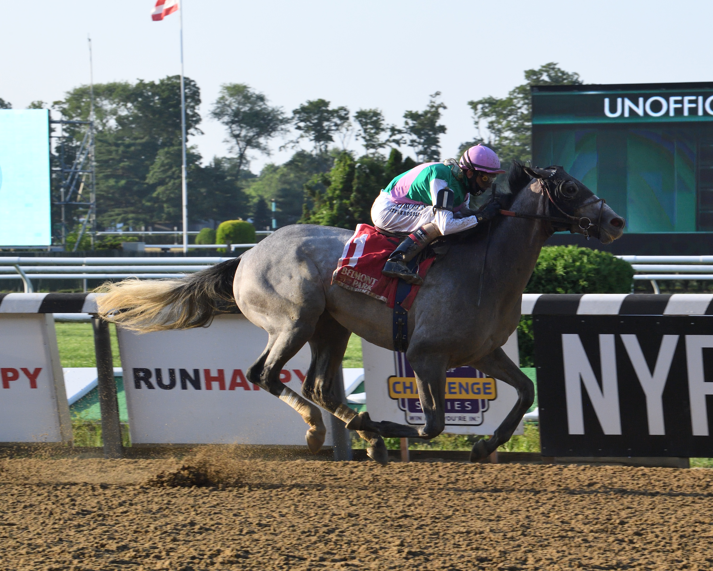 Tacitus wins the 2020 Suburban Stakes at Belmont Park