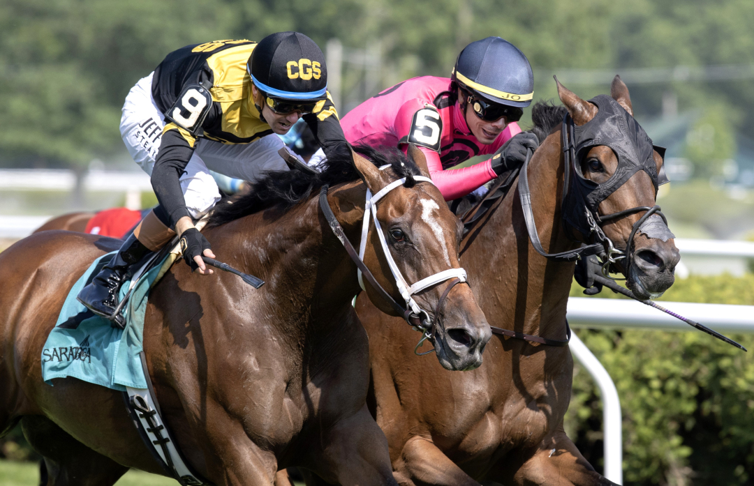 Clear Conscience (right) beats Hush of a Storm in Kingston at SAR June 4 2025