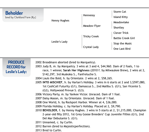 Beholder female family and pedigree